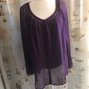 Liz Claiborne Sheer Purple Blouse